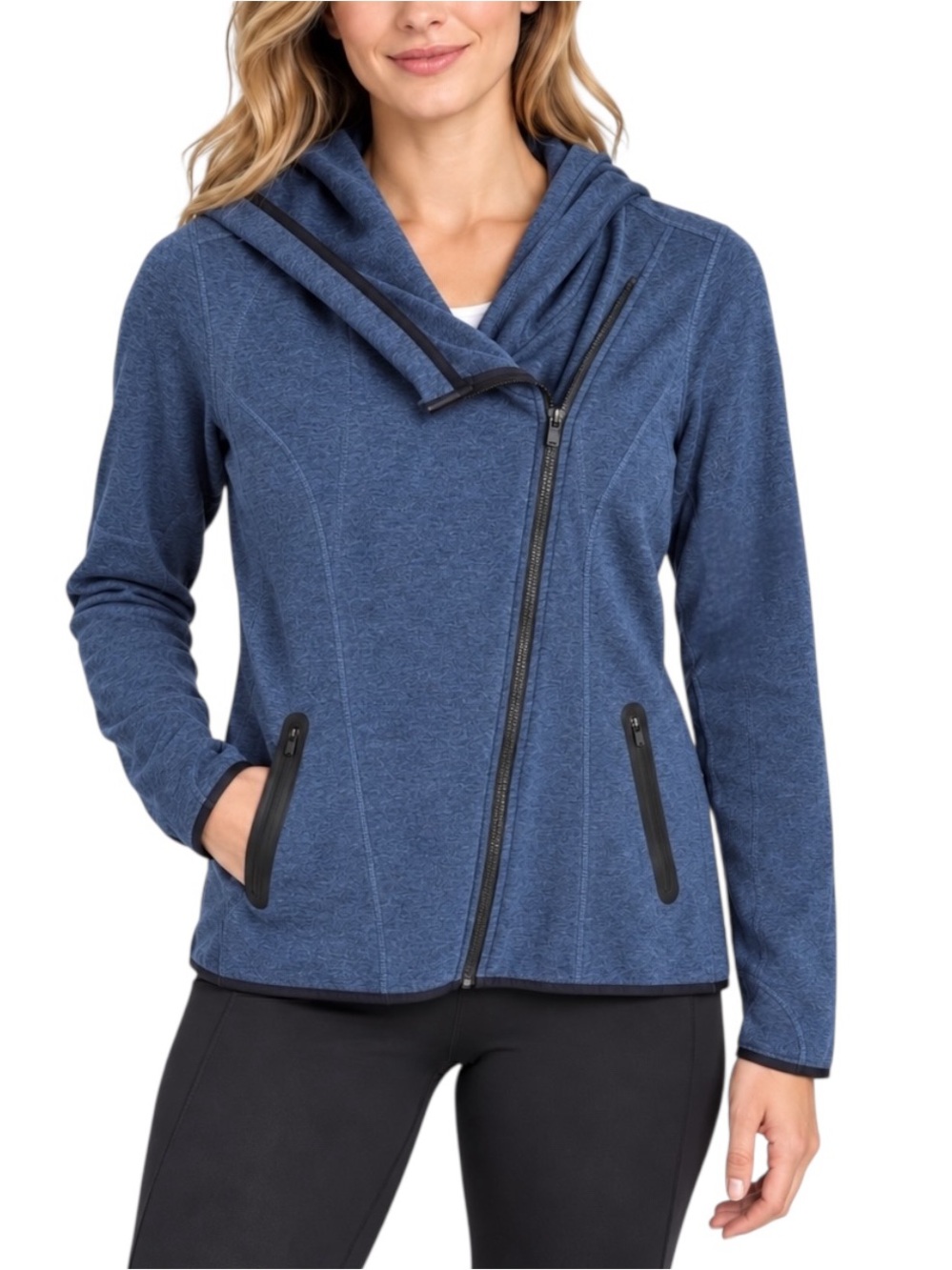Athleta Daybreak Hooded Jacket Size Small Heather Blue
